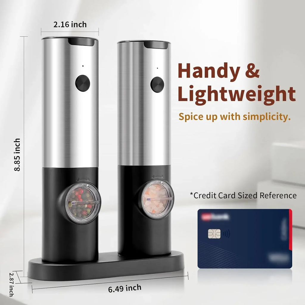 Electric Pepper Powder Grinder USB Rechargeable Salt Adjustable Qme