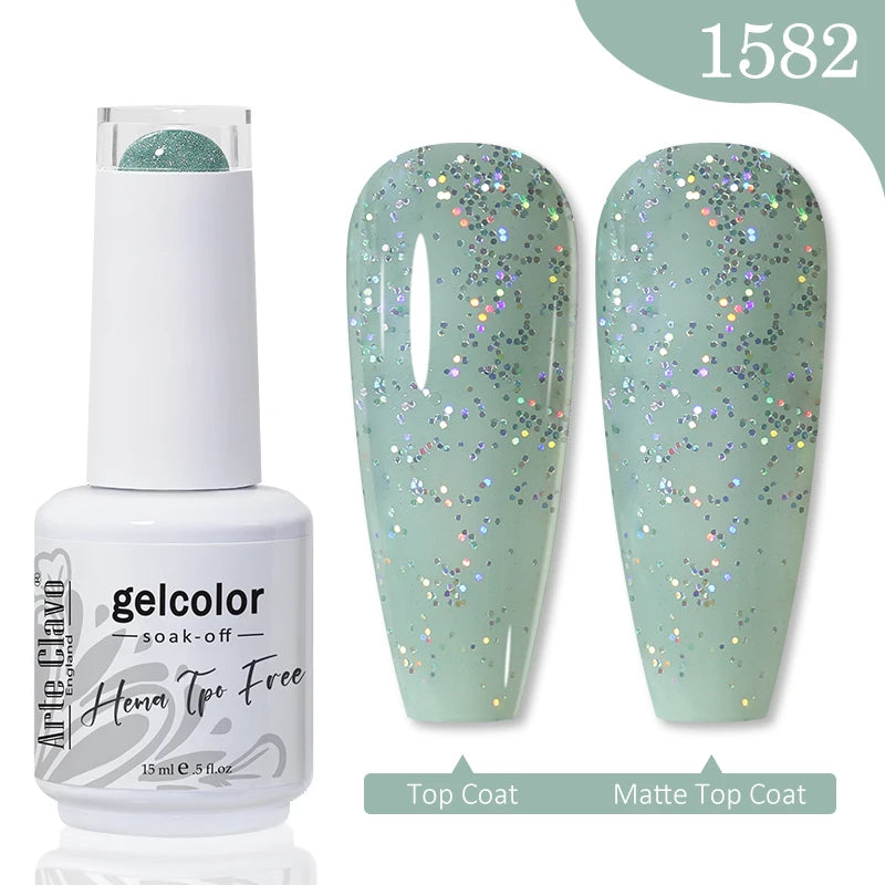 Arte Clavo Crystal Crushed Diamond Pink Blue Gel Nail Polish 2026