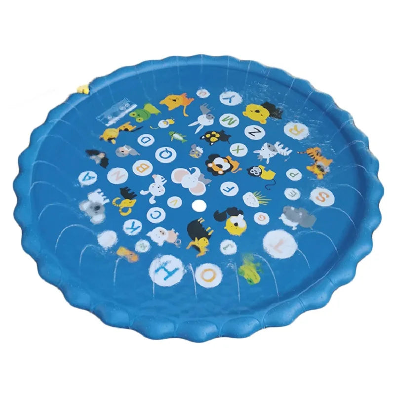 PVC spray mat multiple patterns multiple styles of sprinkler mat summer outdoor children's pet game interactive bath sprinkler t Qme 100CM letter