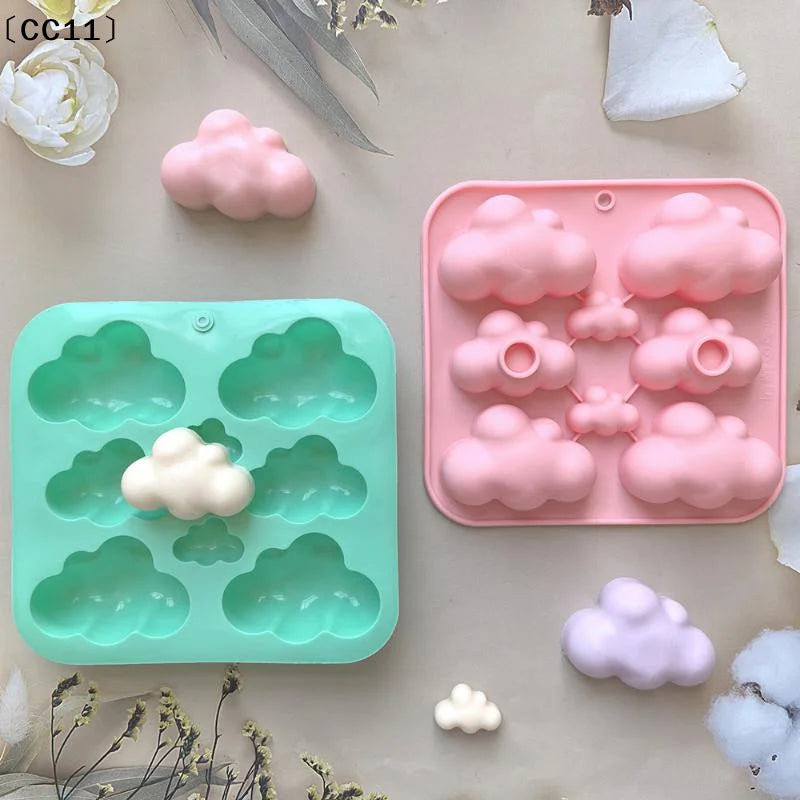 8-Cavity Cloud Shaped Silicone Candy Mould Chocolate Pudding Dessert Qme