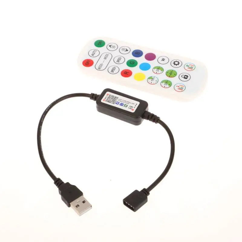 RGB Colorful LED Light Strip Connector APP Control DC USB 5V-24V Qme