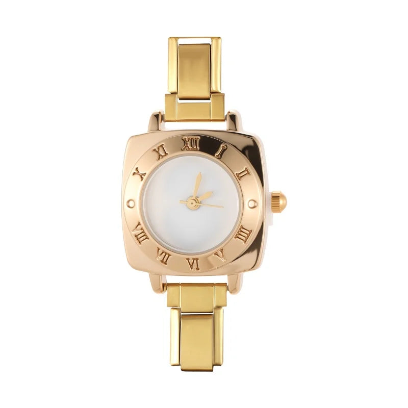 Wholesale High Quality Stainless Steel Watch Head Bracelet 9mm DIY Italian Charm Women Mens Round Square Watch 12 Zodiac Watches Qme Style 9
