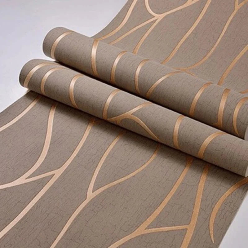 3D Stereoscopic TV Background Wallpaper European Non-woven Fabric Bedroom Living Room Wallpaper Simple Modern Striped Curve Qme
