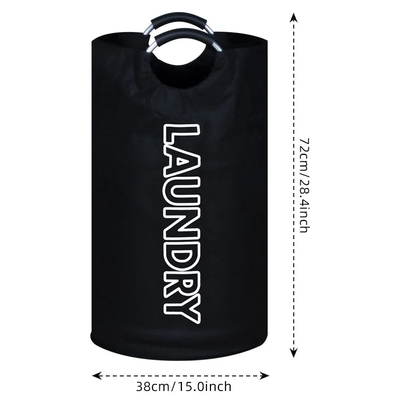 Foldable 82L Waste Recycling Basket Aluminum Carry Handle Large Empty Bottle Storage Bag For Kitchen Laundry Space Organizing Qme Black-C 1PCS