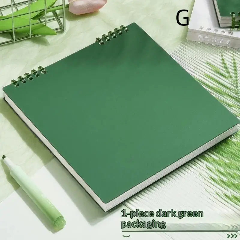 60 Sheets Flip Loose Leaf Notebook Thick No Bleed Grid Pages Binder Qme G
