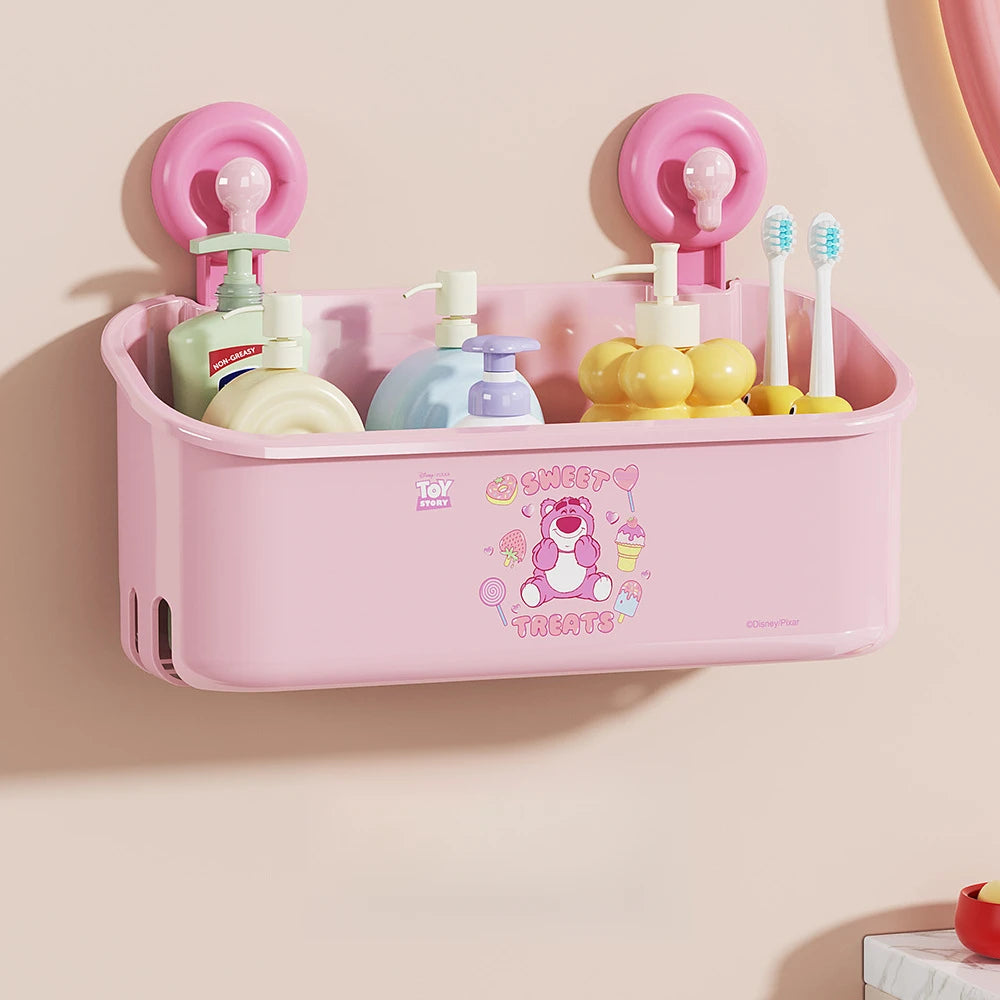 Mickey Dopamine Suction Cup Shelf for Walls—No Drilling Required—Heavy-Duty, Drainable Storage Box for Bathroom Walls Qme 2