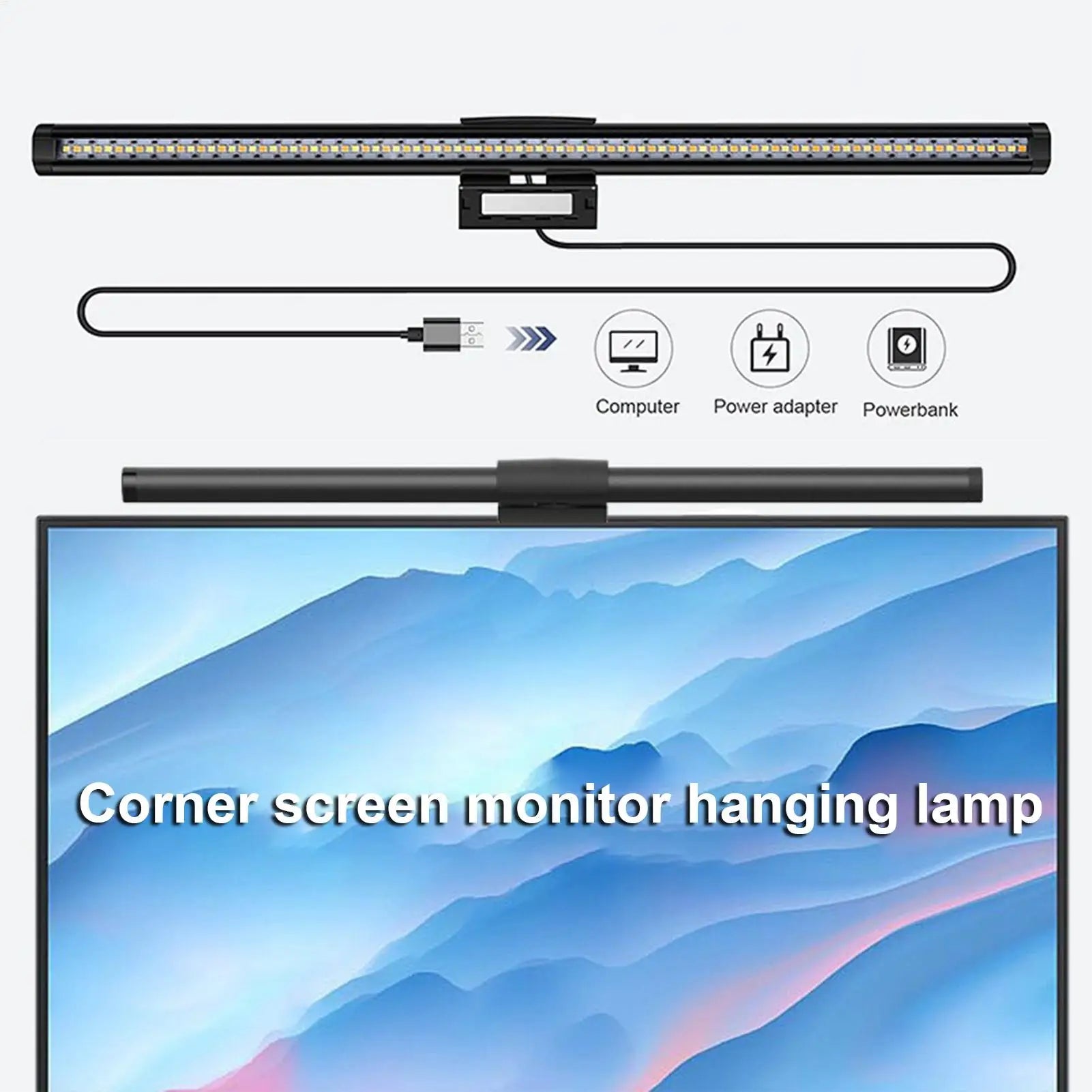 Monitor Light 3 Colors Adjustable Lamp Anti-glare Screen Lights Qme