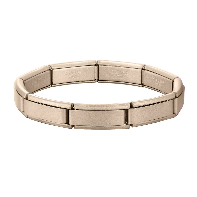 Premium Italian Charm Stainless Steel Bracelets For Women Men 20mm*9mm Width Elastic DIY Modular Bracelet Jewelry Gift Wholesale Qme Style 3
