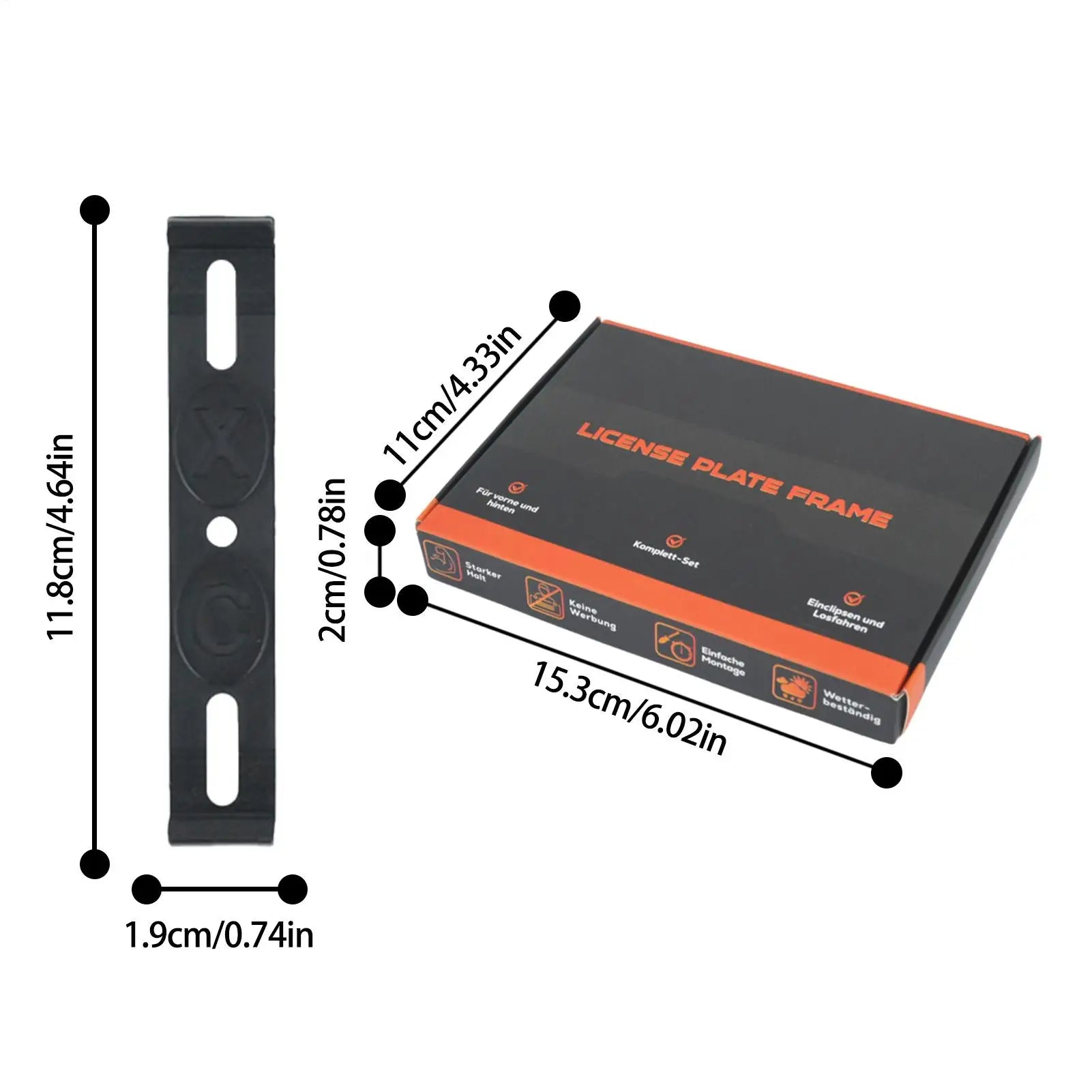 hot License Plate Frame Weather-Proof Number Plate Frames Car Tag Frame For Front And Rear Car Tags Exterior Car Accessories Qme