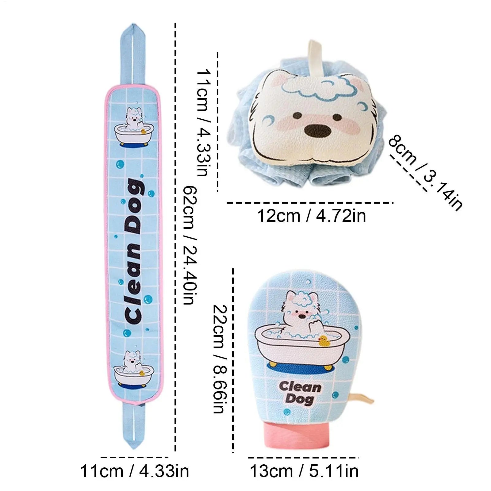 Shower Mitt Soft Arm Scrubber Ball Body Scrub Towel For Women Daily Spa Home Bathroom Back Legs Hand Arm Cleaning Qme