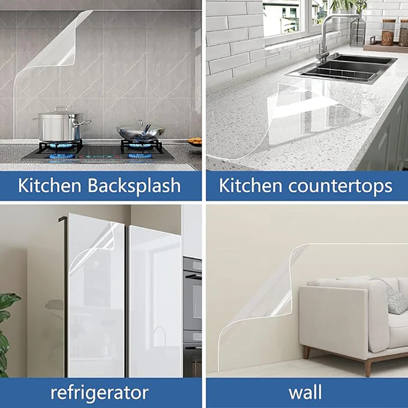 Transparent Household Wall Static Cling Film Waterproof Oil Proof Qme