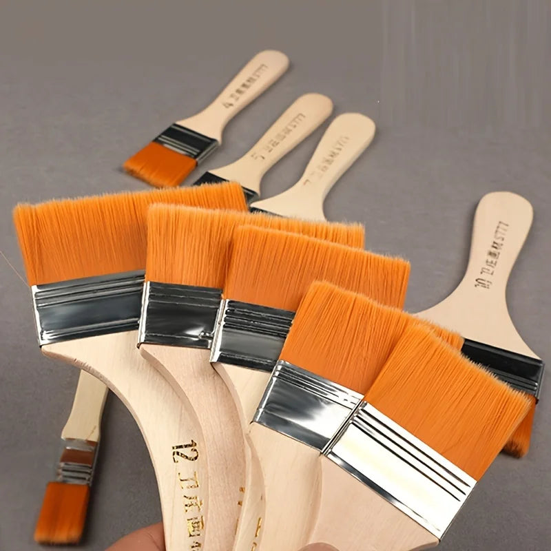 12pcs/set Nylon Bristles Oil Painting Board Brush Barbecue Brush Large Medium Small Paint Bristles Brush Art With Children's Qme
