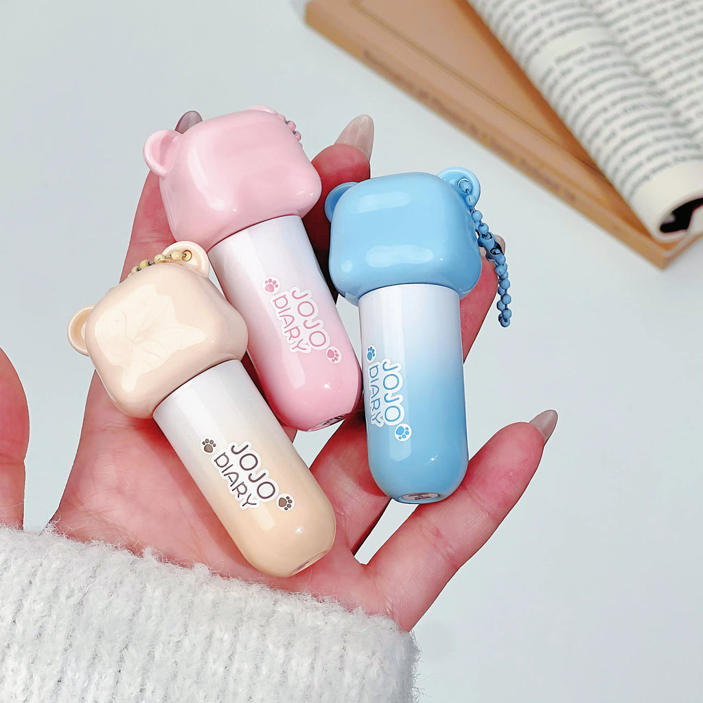 JOJO DAIRY Cute Bear Light-sheer Lip Glaze 6-color Pendant Watery Qme