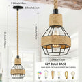 Industry Loft Chandelier Vintage Hemp Rope Pendant Lamp Aisle Bar Dining Room Hanging Lamp Restaurant Cafe Light Droplight Qme black