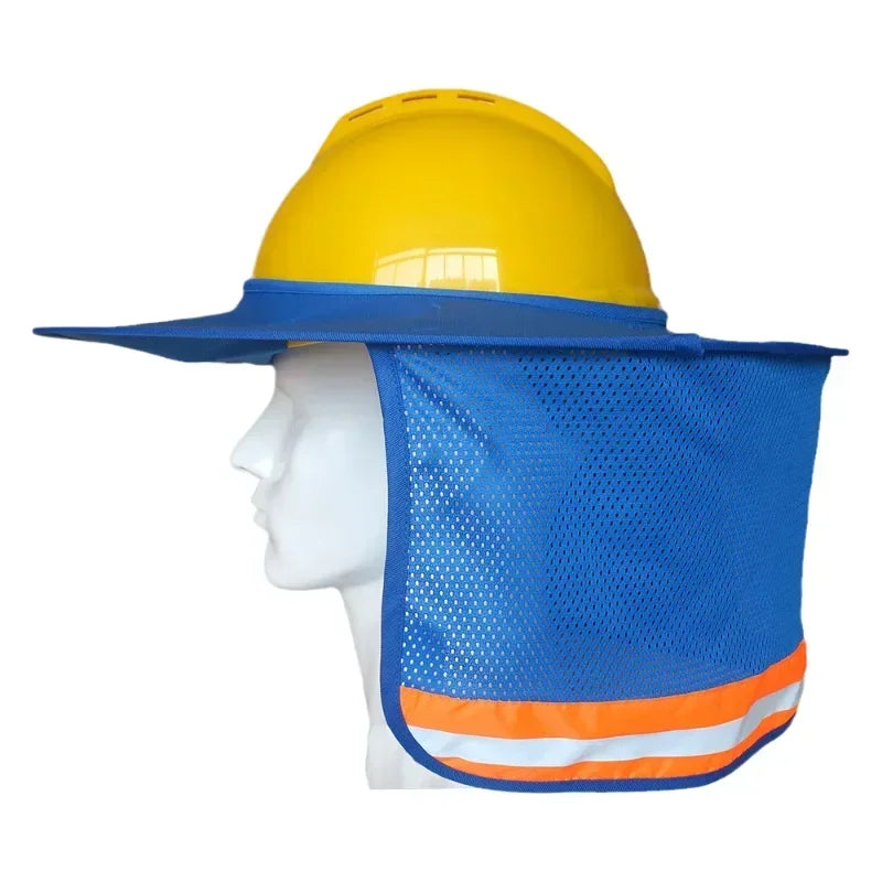 Summer Hard Hat Sun Shade, Reflective Protection Helmet Neck Shield for Construction Workers to Prevent Sunburn Qme