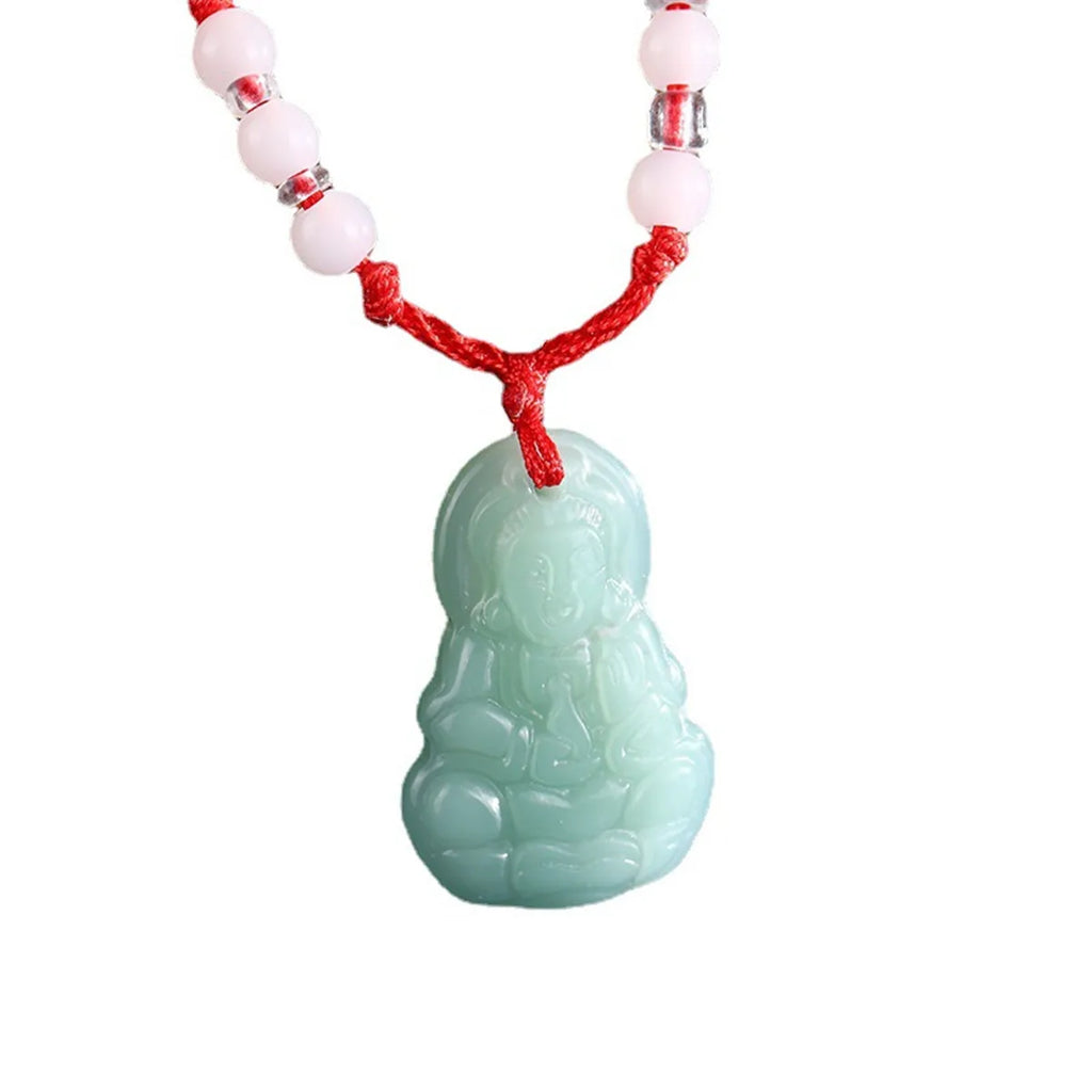 Maitreya Buddha Pendant Hand Woven Red Rope Necklace Fashion Guanyin Bodhisattva Lucky Necklace Women Religious Gifts Wholesale Qme