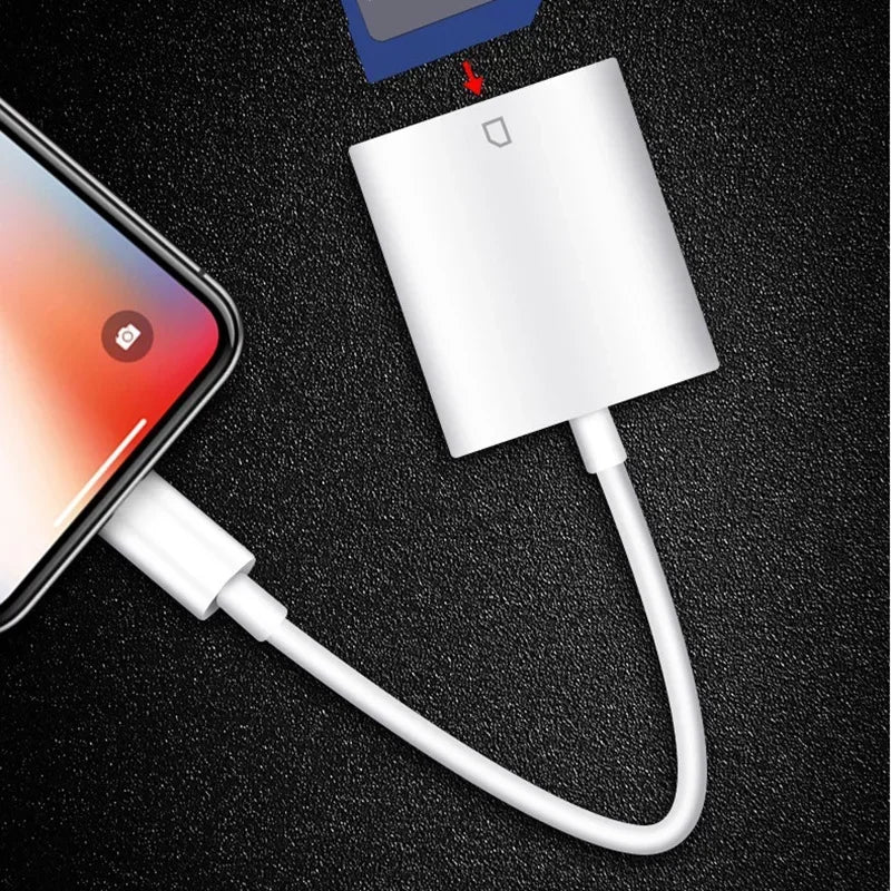 2pcs For IPhone Multi Card Reader for Lightning for SD TF Memory Card Readers for Support IOS14 for IPhone 6/7/8/X/XR/11/12 Qme 2pcs