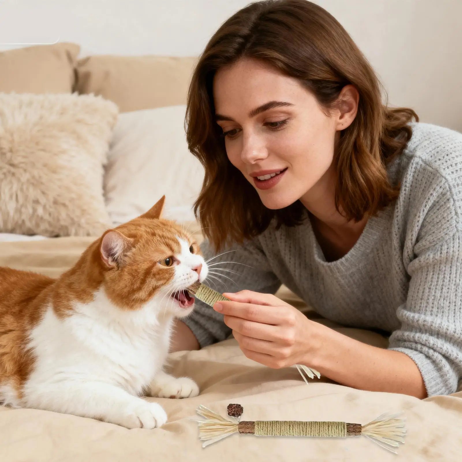 Cat Silvervine Sticks Edible Lick Catnip Supports Toys Kittens Chew Qme