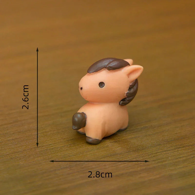 Miniature Landscape Creative Lifelike Pony DIY Decoration For Home, Desktop, Office, And Car, Resin Crafts, Small Ornaments Qme