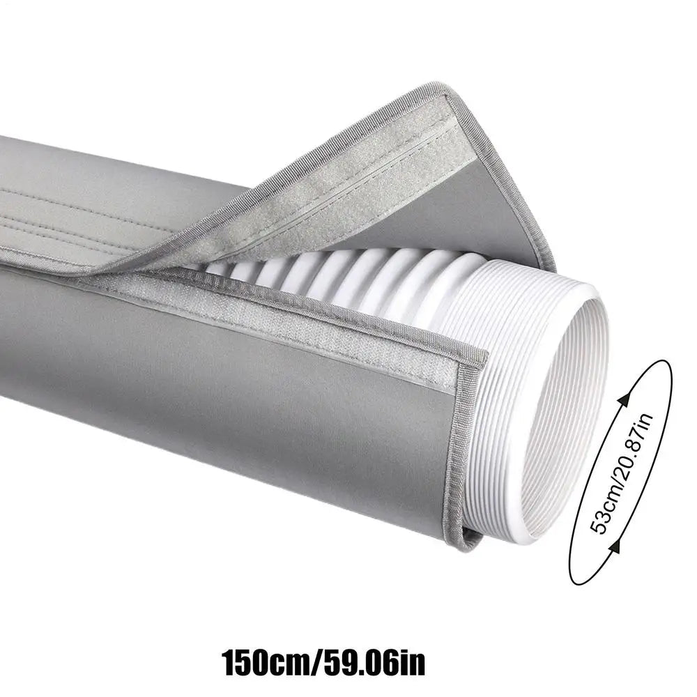 Portable Air Conditioner Hose Cover Heat Insulation Dustproof Air Conditioner Hose Insulation Cover for Homeowner Renter Qme Gray