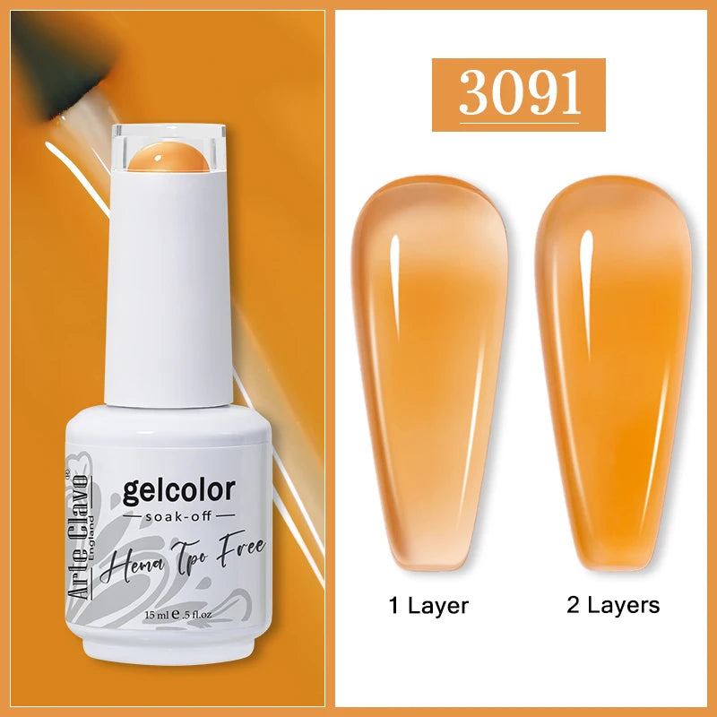 Arte Clavo Jelly Transparent Gel Nail Polish Summer Nude Pink Semi