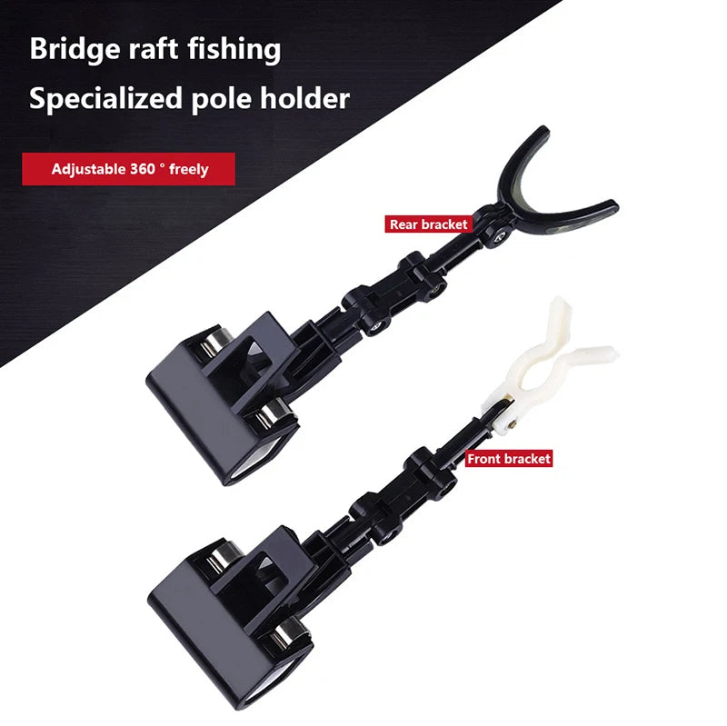 Fishing Rod Rest Head 360 Degree Rotations Bracket Bridge Raft Qme