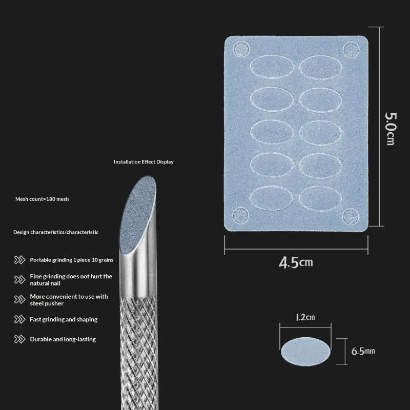 Double-ended Nail Beveled Head Cuticle Pusher Remover Stainless Steel Qme Blue 1
