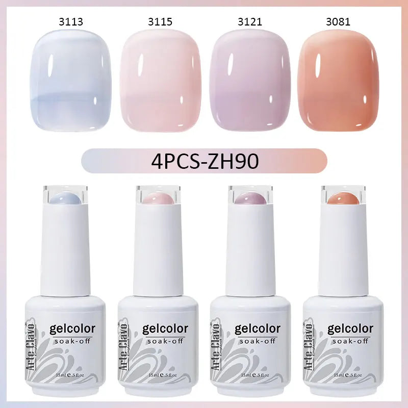 Arte Clavo 4 6 8 Gel Nail Polish Art Soak Off UV Colorful Semi Qme AC-4B-ZH90