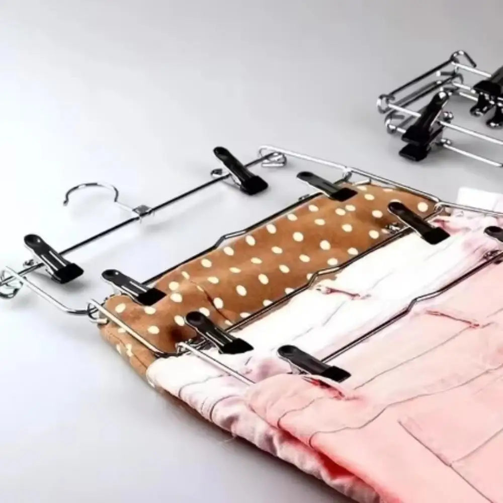 Multi-Functional Home Non-Slip Metal Pants Rack New Creative Stainless Steel Seamless Hanger Simple Storage Skirt Rack Qme