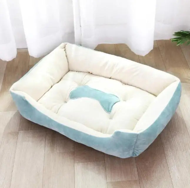 Classical Pet Mat Fashion Dog Kennel Bed House Breathable Cotton Soft Cat Nest Dog Warm Bed for Small Medium Dog Qme