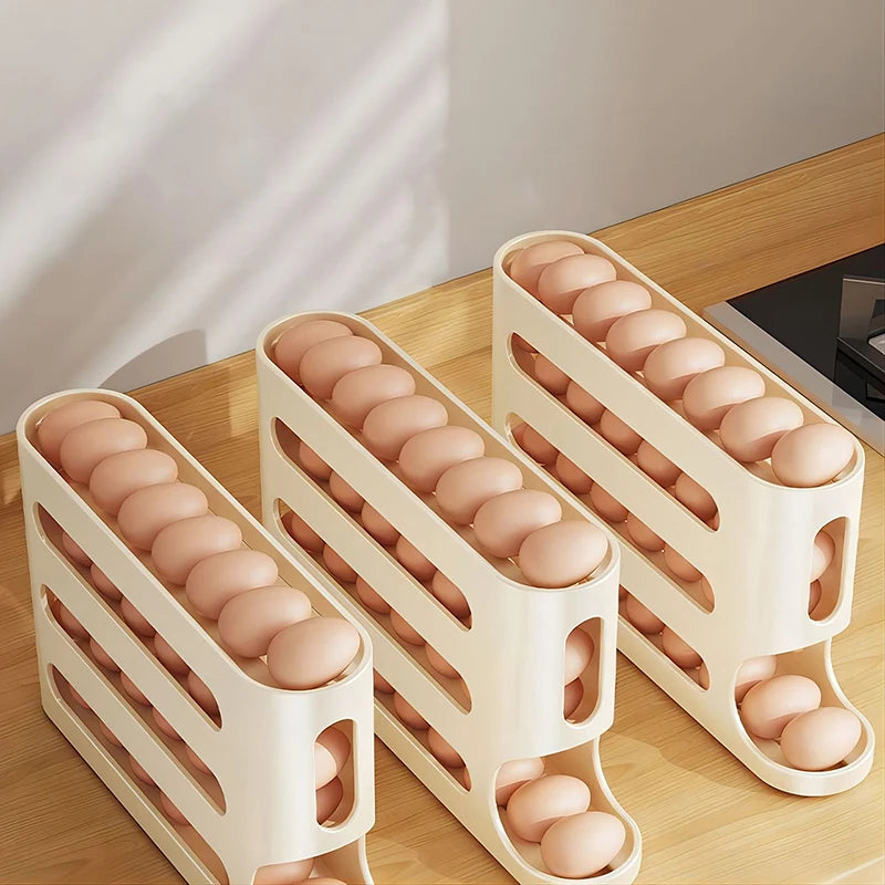 Kitchen Dedicated Roll Off Egg Storage Rack Refrigerator Box Qme