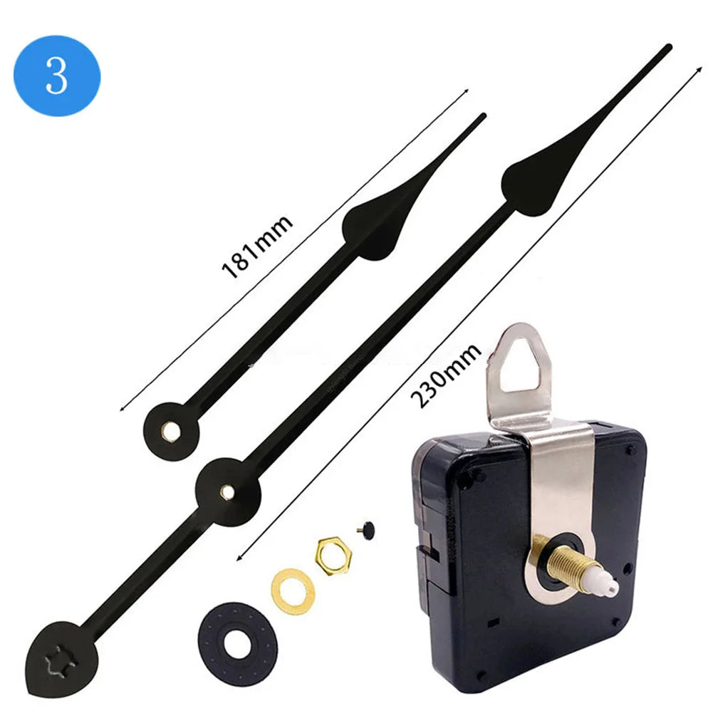 Replacement Clock Mechanism 50-60cm Clock Movement Easy To Use High Torque Long Hands Mechanism Replacement DIY Qme Black 2