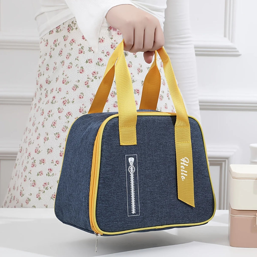 Lunch Box Insulated Bag Portable Student Qme Blue
