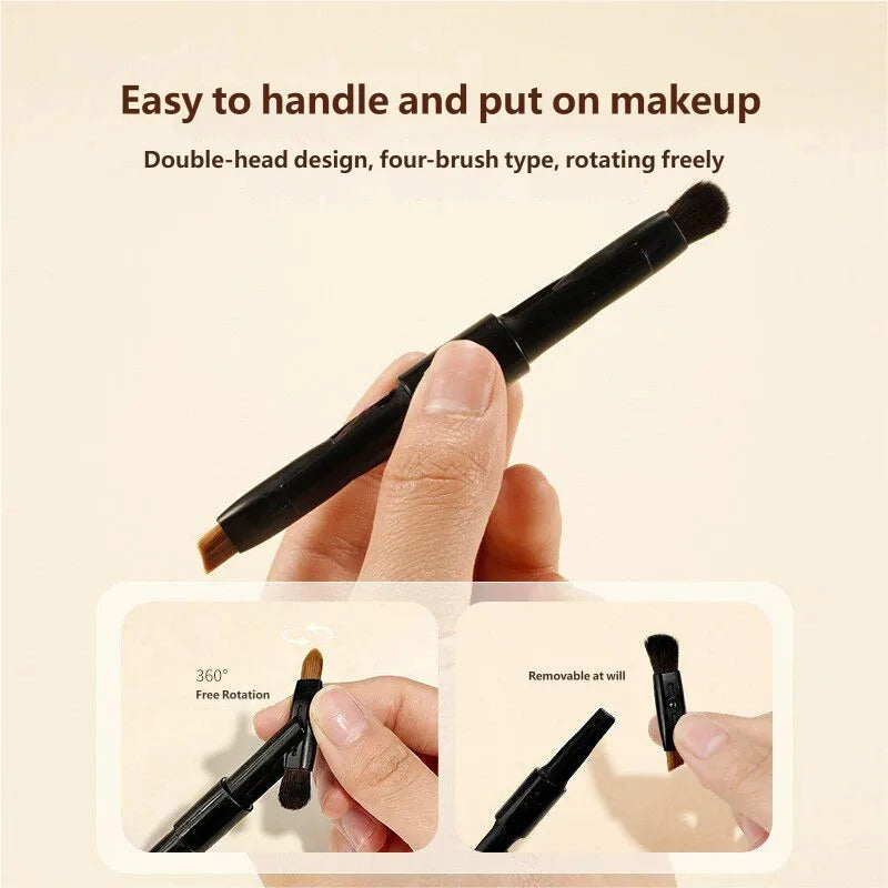 5 In1 Makeup Brush Foundation Make-up Brush Multi Function Travel Cover Brush Eye Shadow Concealer Face Repair Eyebrow Brush Qme