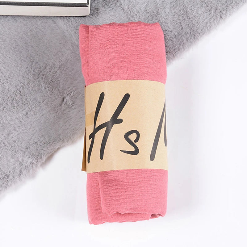 Women Native Windproof Scarf Shawls Wraps Solid Cotton Warm Scarves