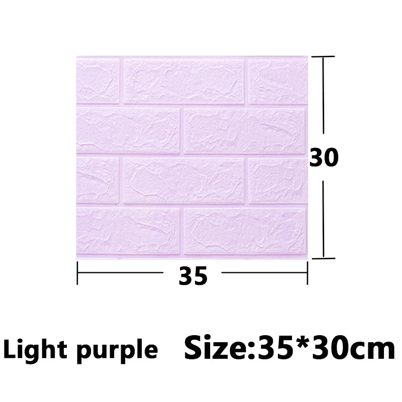 Optional Color 3D Brick Home Decoration Wallpaper for Bedroom Living Room Soft Foam Base Waterproof Wall Stickers 35X30CM Qme 4 35x30cm-10pcs