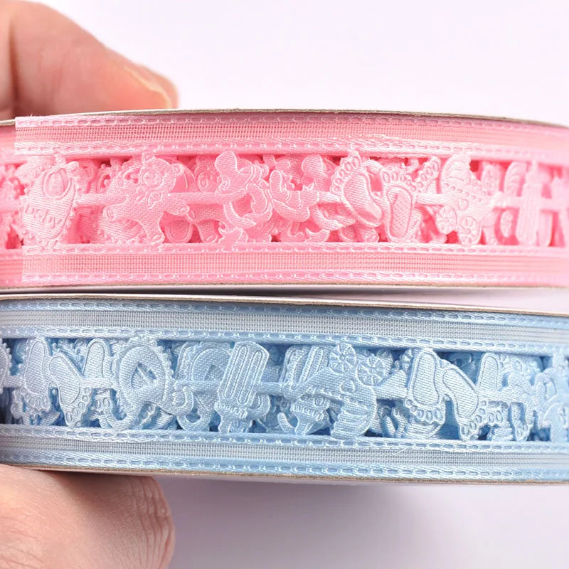 5/20yard Blue/pink/white Cute Ribbons For Baby Shower Decoration DIY Party Packing Bow Handmade Crafts Handmade Gift Wrapping Qme