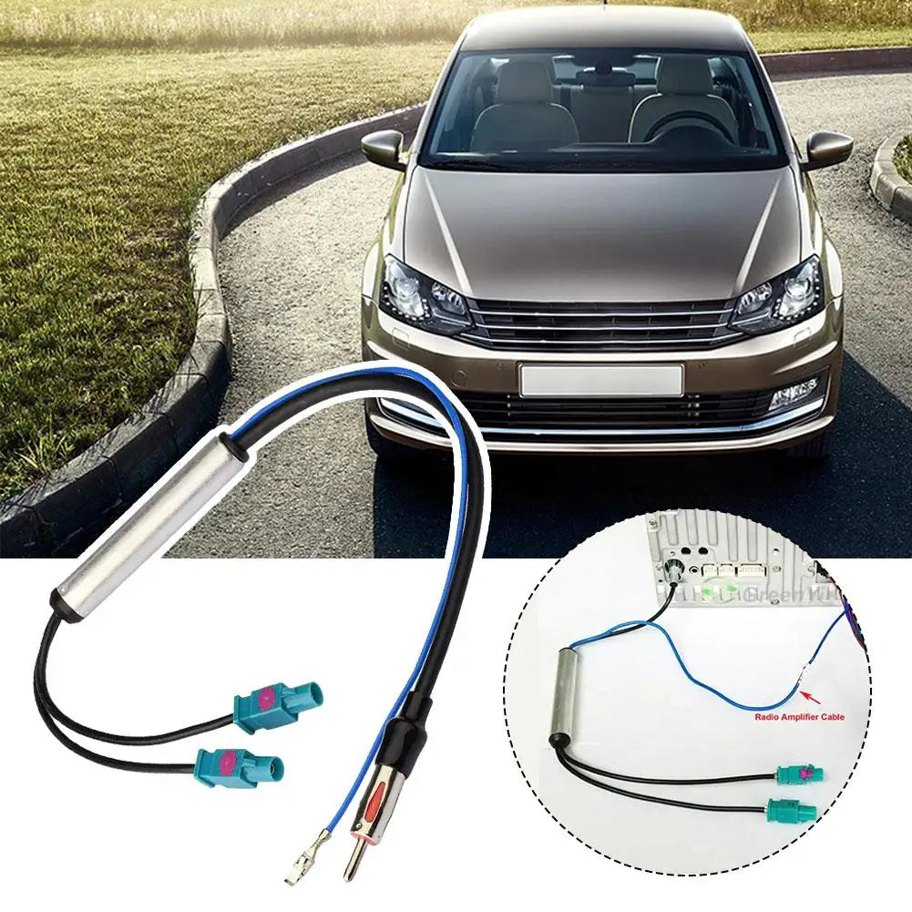 Radio Adaptor Antenna AM FM Car Special Signal Amplifier Dual Fakra Qme