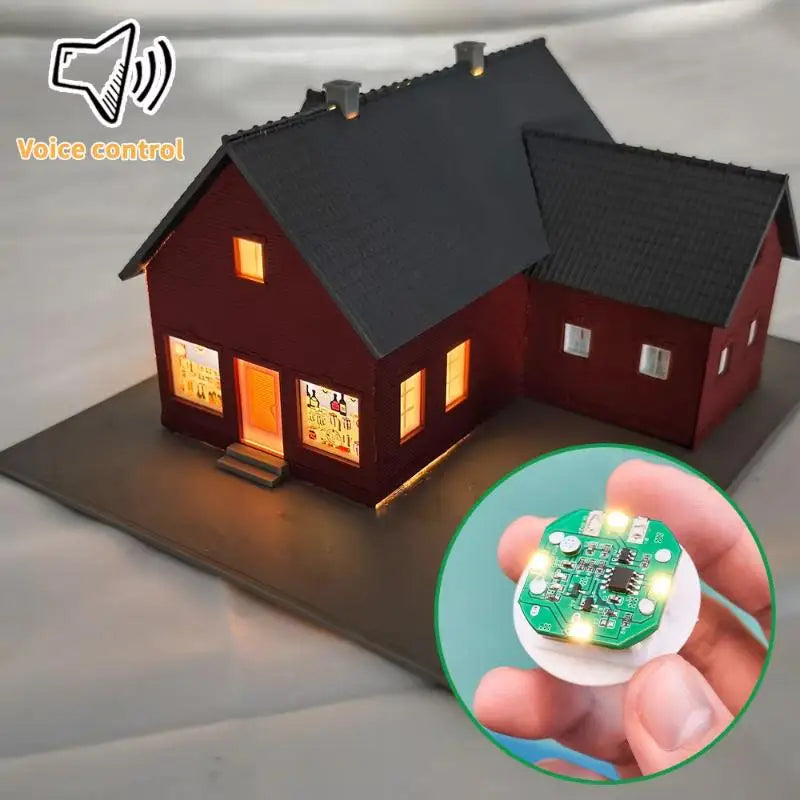 1Pc Tapping/Sound Control Lighting Toy 38mm Rechargeable LED Light Night Lamp DIY Dollhouse Accessories Wall Bedside Lamp. Qme