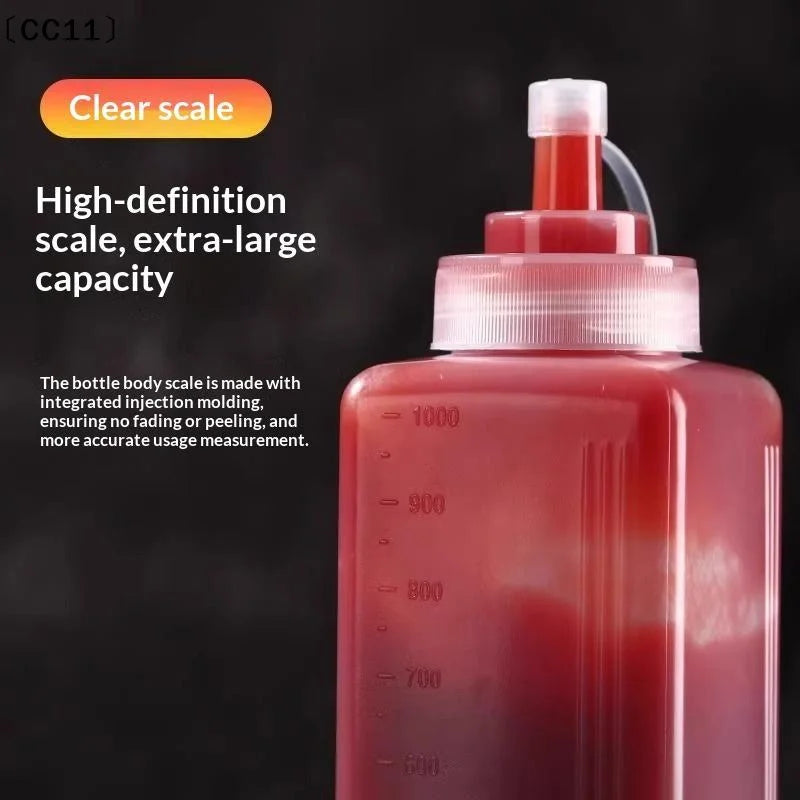 Large Mouth 600 800 Squeeze Sauce Bottle Condiment Dispenser Qme