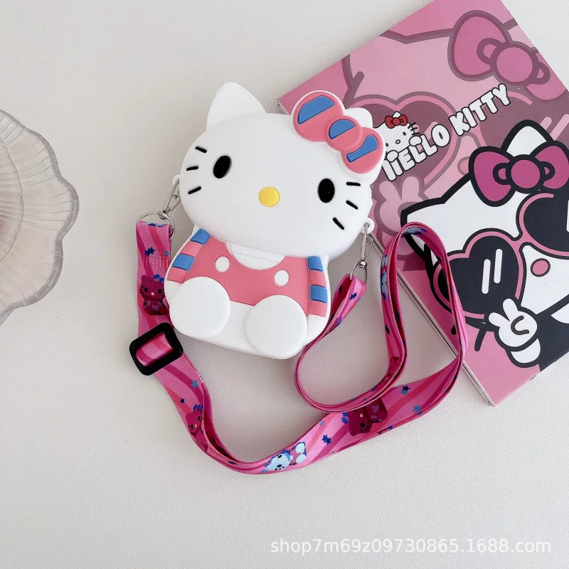 Hello Kitty Kuromi Coin Purse Cute Cartoon Student-Style Instagram-Inspired Fashion Bag Melody Silicone Crossbody Bag Qme 20