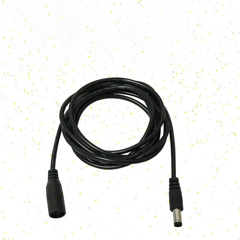 5pcs Copper monitoring power extension cord DC power cord 1/1.5/2/3/5 meter DC public bus DC5.5 * 2.1 Qme black 1m