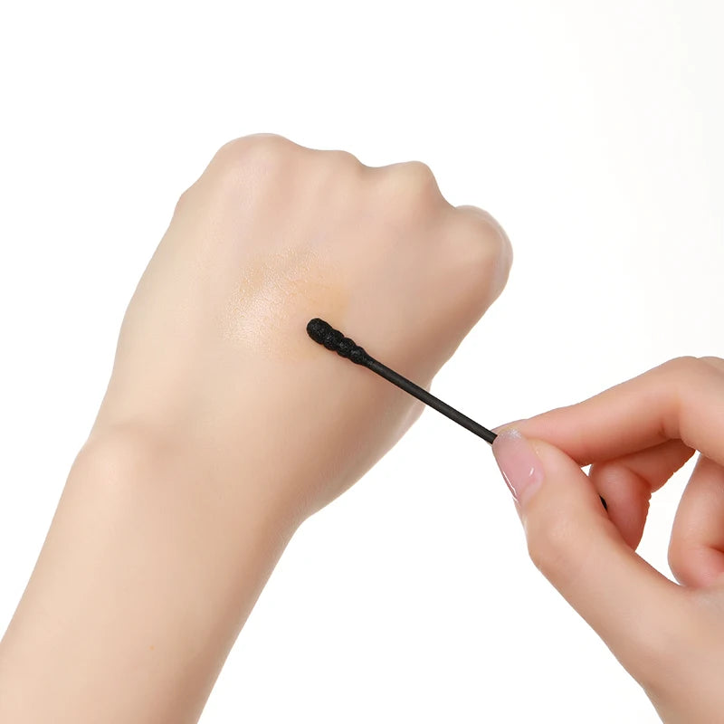 Black Double-headed Cotton Swabs Disposable Ear-picking Makeup Qme