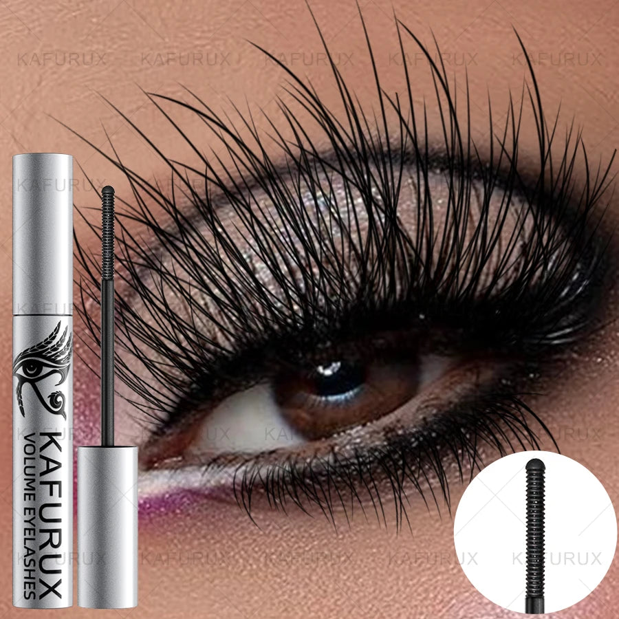 Black Silk Fiber Curling Mascara Ultra-fine Brush Lengthening Qme