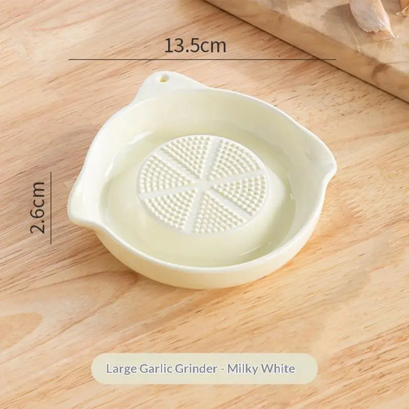 Ceramic Garlic Grater Plate Porcelain Ginger Wasabi Grinder Spout Qme A
