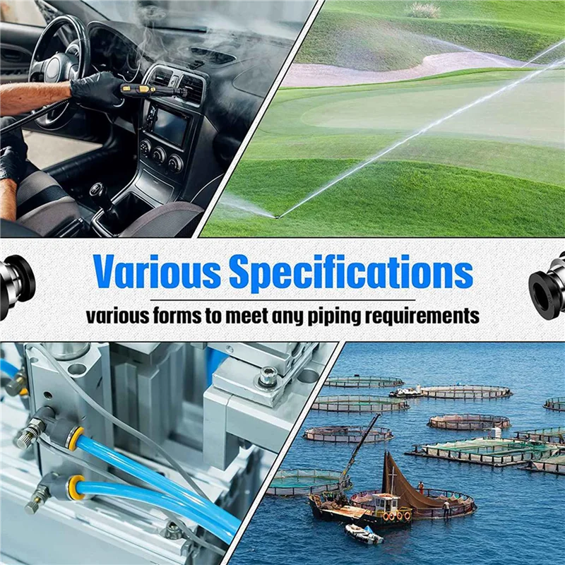 A02F-10X Pneumatic Ball Valve Push To Connect Fittings Ball Valve Air Flow Control Valve Air Fittings Straight Quick Connect Qme