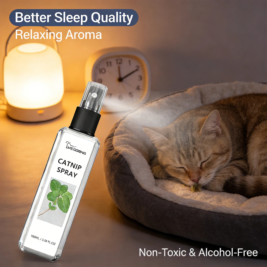 Yegbong Catnip Spray Effectively Alleviating Cat Anxiety Tension Enhance Pet Vitality Stimulate Cats’ Fun Edible Cat Mint Spray Qme