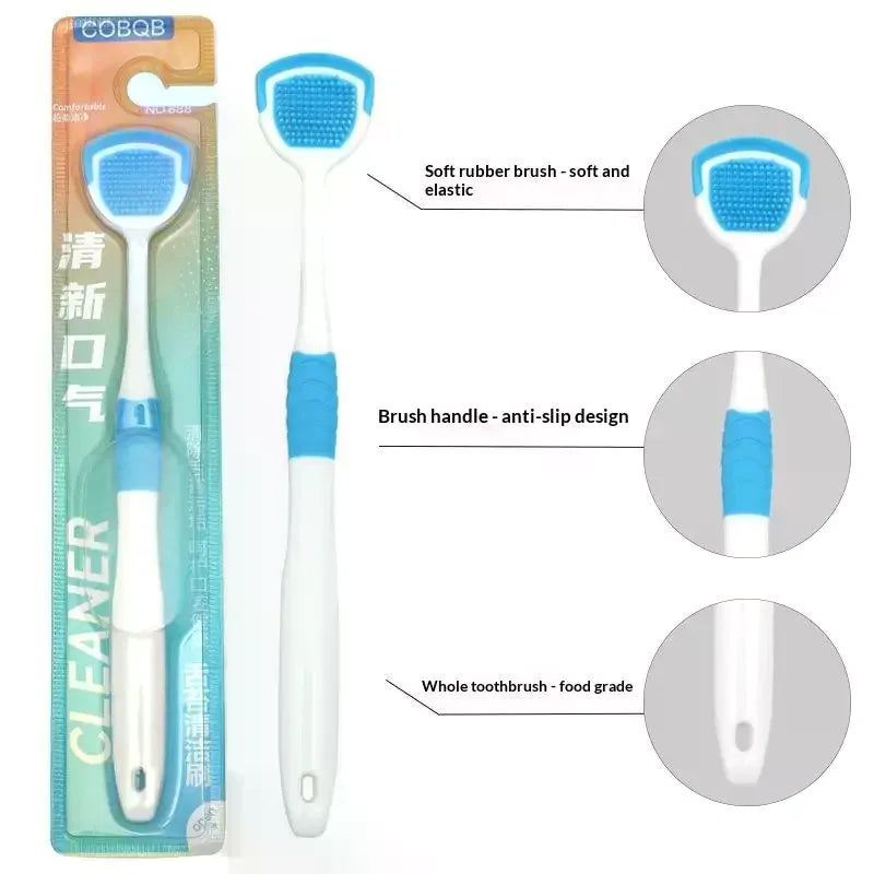 Gum-friendly Silicone Tongue Scraper Food Grade Oral Care Tool Qme