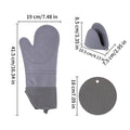 Oven Mittens Waterproof Non-Slip Kitchen Gadgets Ergonomic Oven Mitts Pot Holders Sets For Cooking Grilling Barbecue Outdoor Qme China Mainland Gray