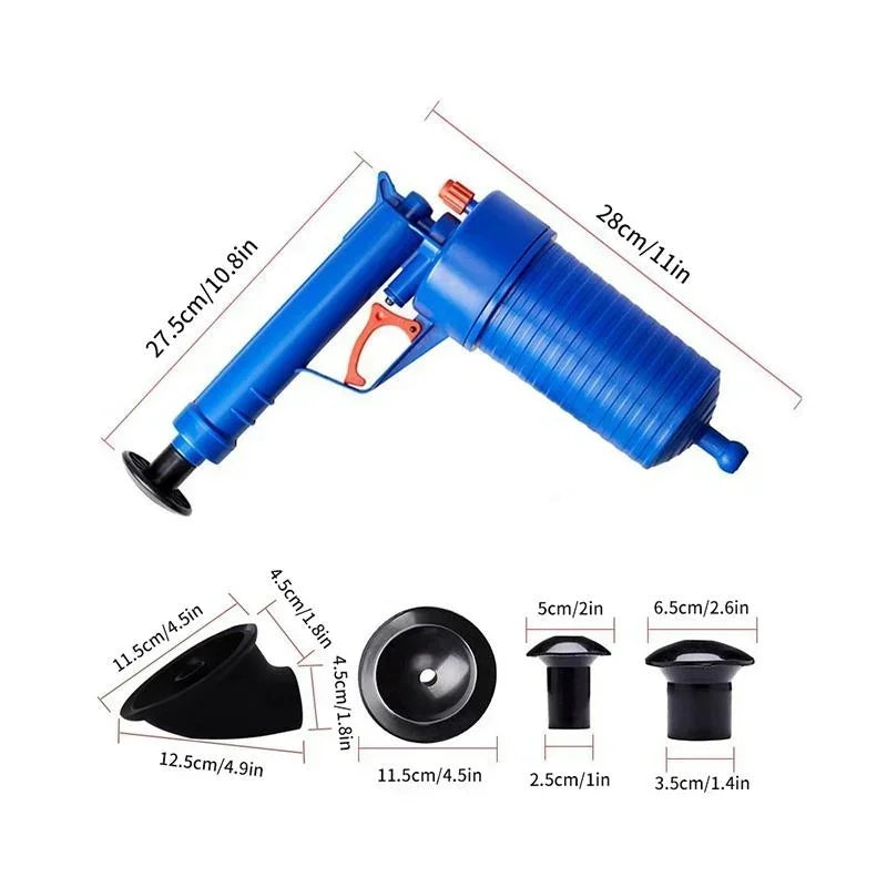 High Pressure Toilet Plunger Pump Drain Clog Remover Sink Floor Drain Cleaner Powerful Dredging Tool For Household Use Qme